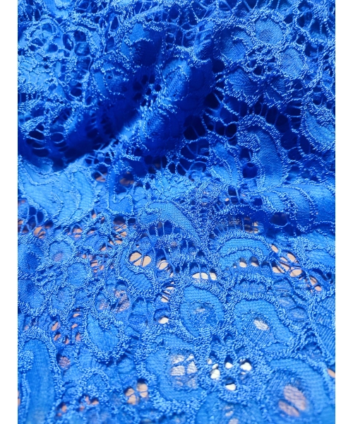 Elastyczna Koronka ażurowa Chabrowe kwiaty szer.150cm